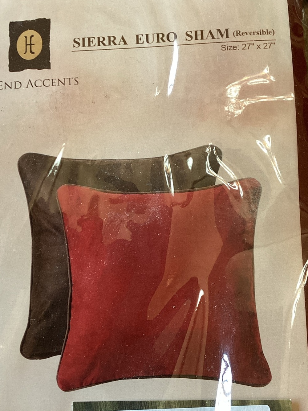 BNWT Sierra Reversible Euro Sham 27” x 27”